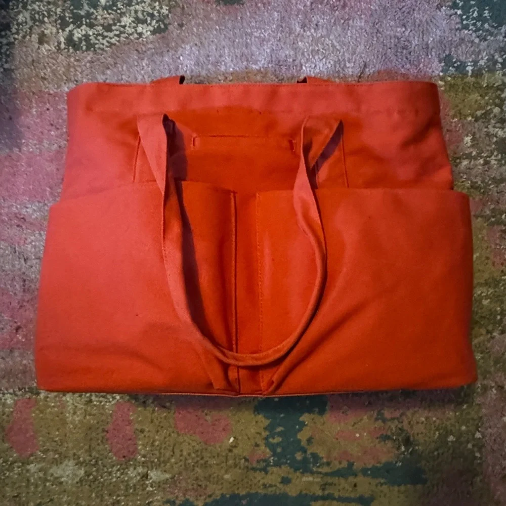 Dagne Dover Large Vida Organic Cotton Tote in discontinued Hot Sauce - Picture 2 of 9